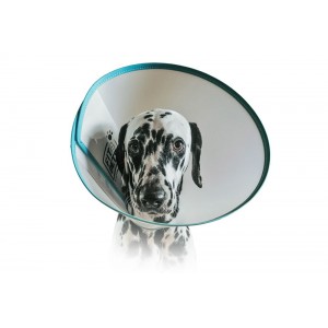 Kołnierz pooperacyjny Fit4Pets na rzep z obszyciem niebieski